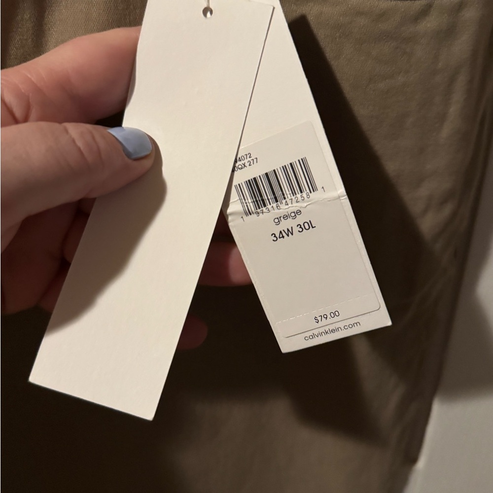 NWT Calvin Klein Beige Slim Fit Khaki Chinos - Picture 5 of 6